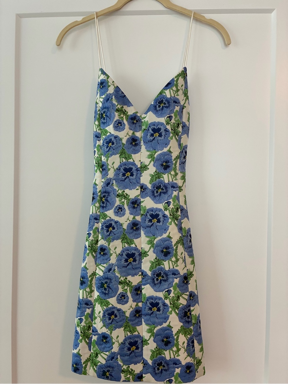 Alice + Olivia Blue Floral Mini Slip Dress
